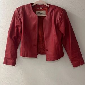 Red leather jacket